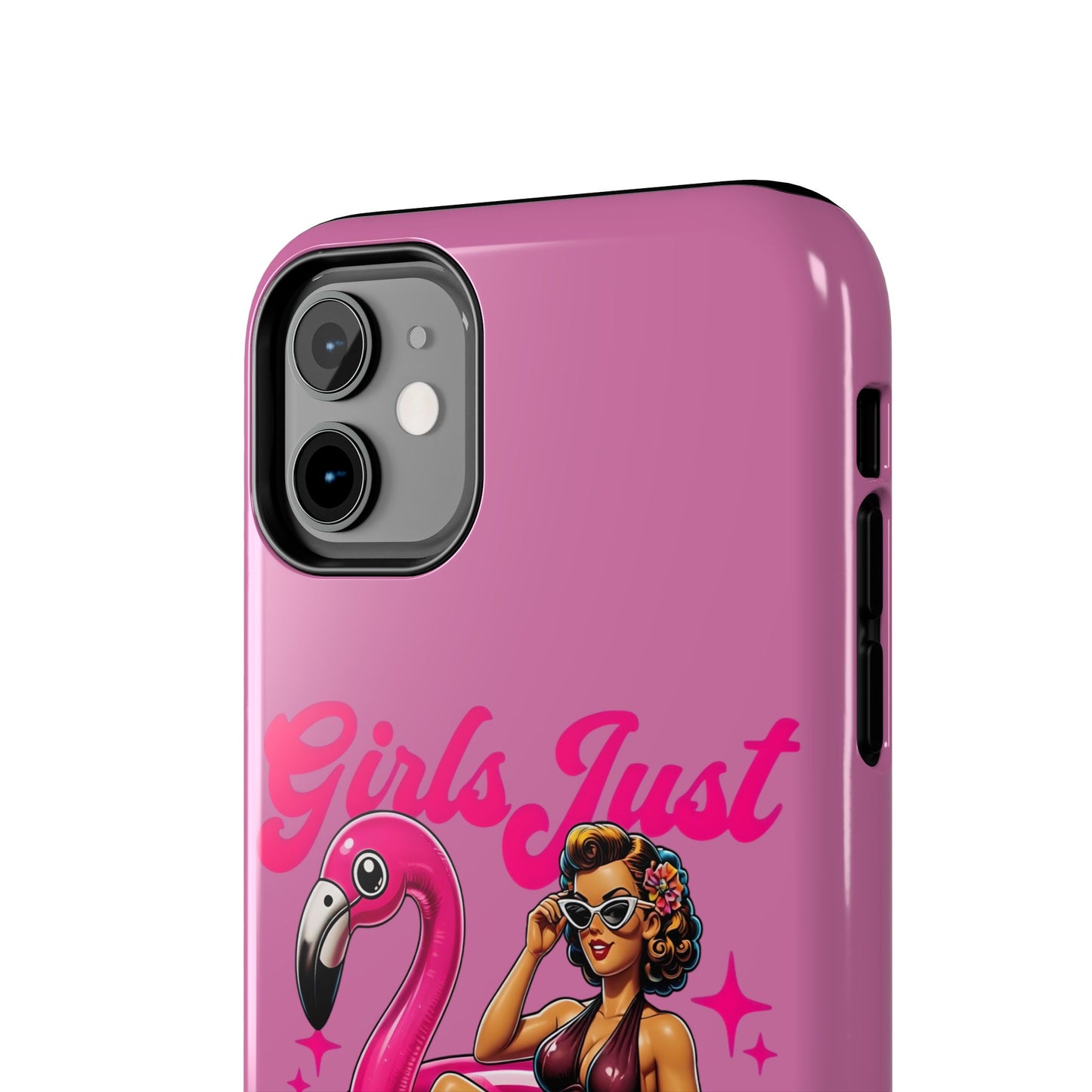 Girls Just Wanna Have Funds Phone Case – Pink Aesthetic iPhone Cover, Trendy Quote Case, Cute Gift for Her or Boss Babe