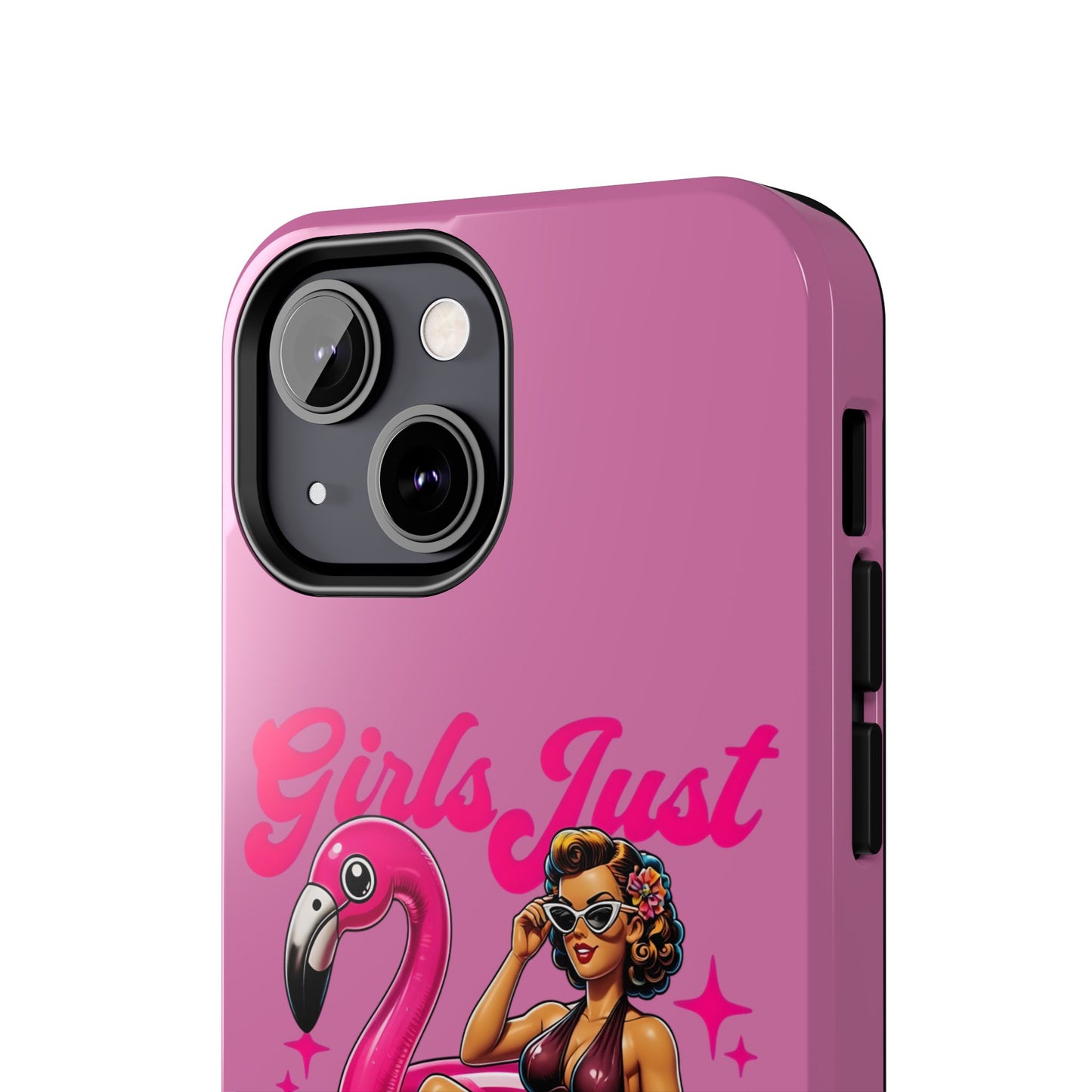 Girls Just Wanna Have Funds Phone Case – Pink Aesthetic iPhone Cover, Trendy Quote Case, Cute Gift for Her or Boss Babe