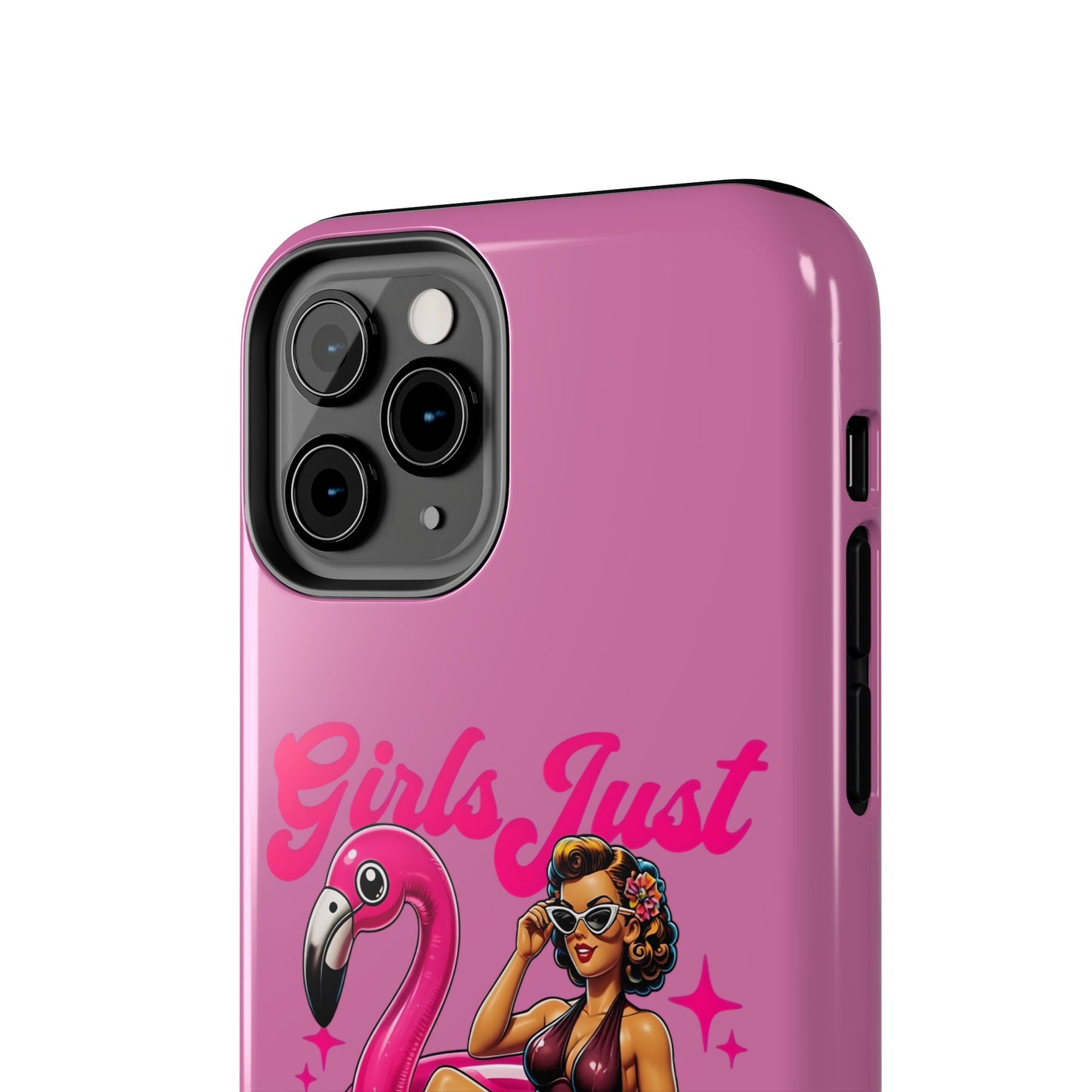 Girls Just Wanna Have Funds Phone Case – Pink Aesthetic iPhone Cover, Trendy Quote Case, Cute Gift for Her or Boss Babe