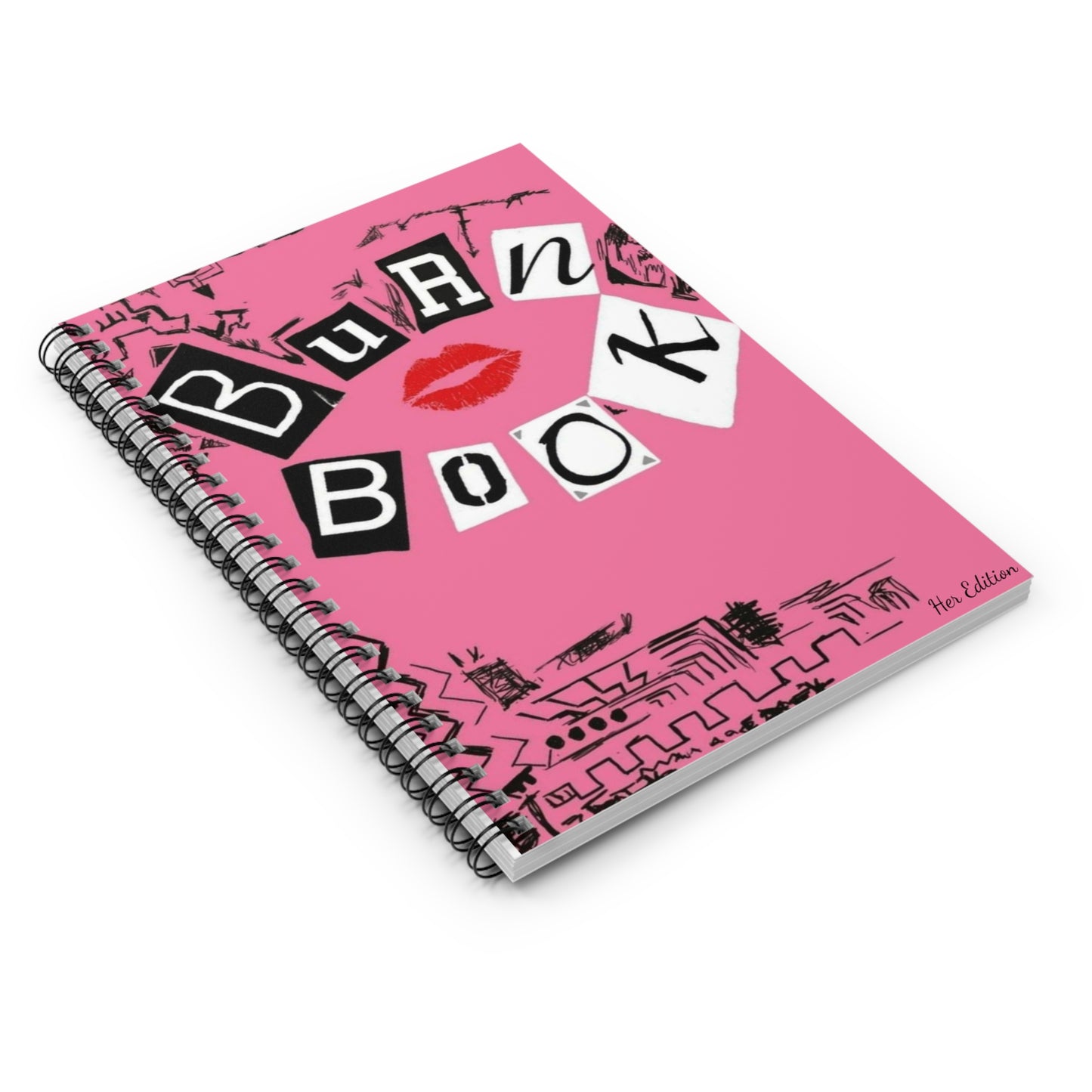 Burn Book Spiral Notebook – Mean Girls Inspired Journal, Aesthetic Pink Notebook, Funny Gift for Teens & Best Friends