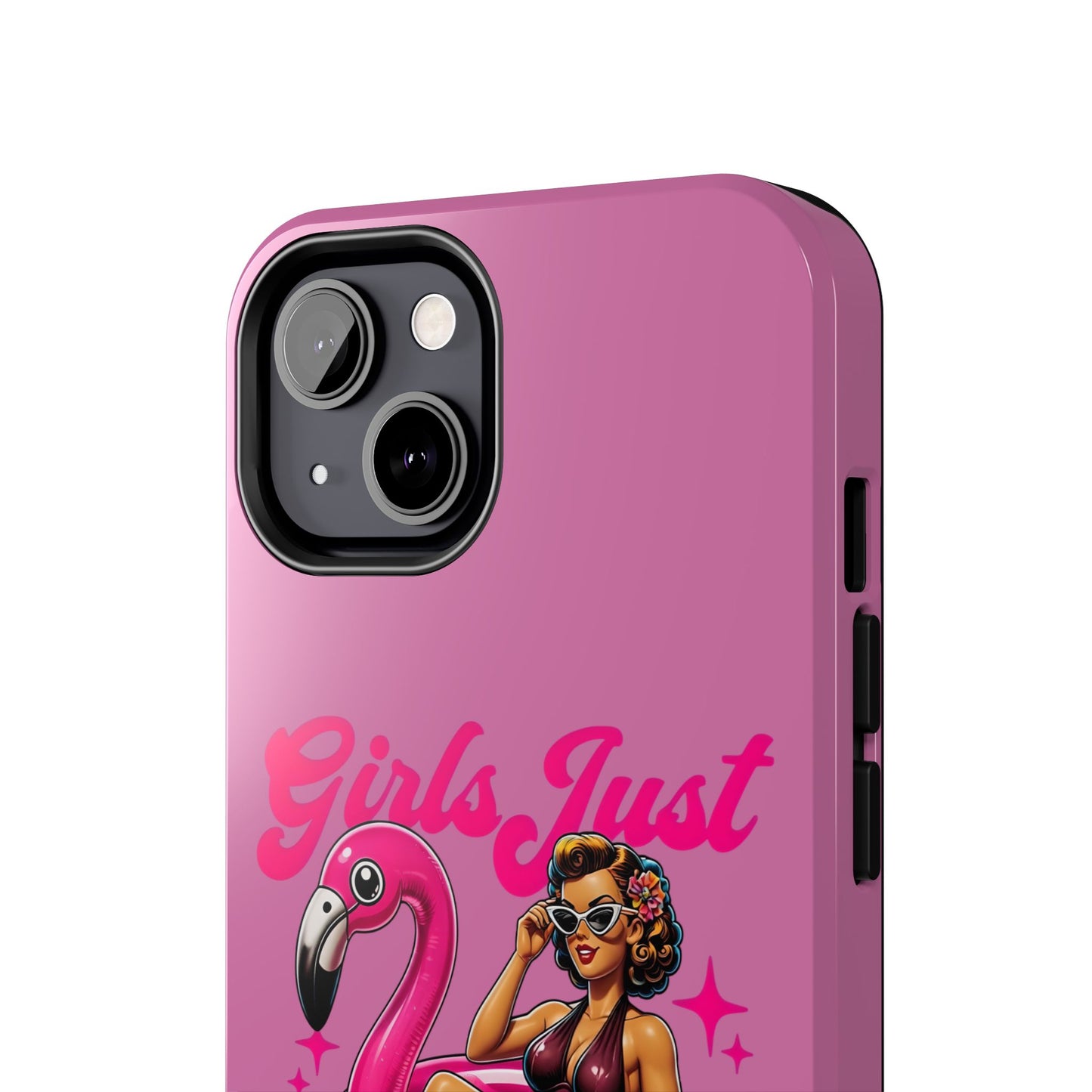 Girls Just Wanna Have Funds Phone Case – Pink Aesthetic iPhone Cover, Trendy Quote Case, Cute Gift for Her or Boss Babe