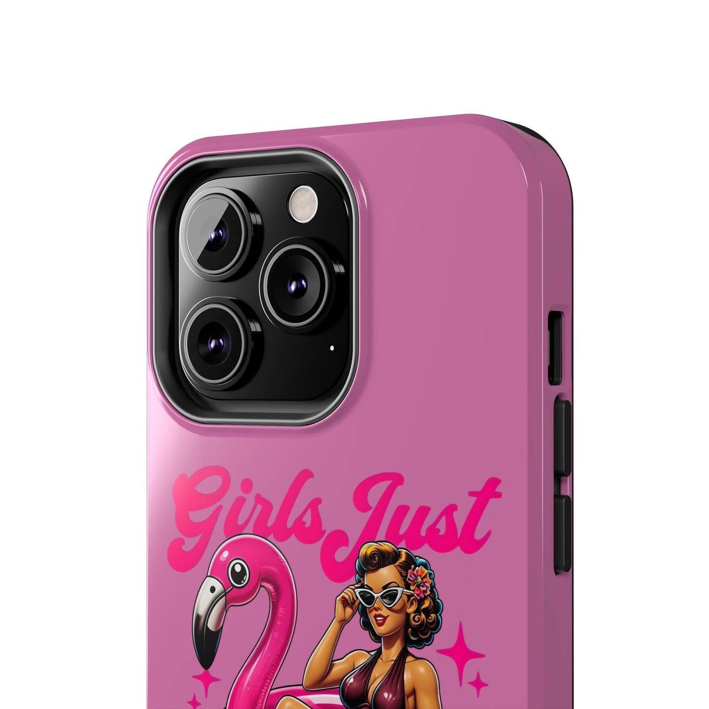 Girls Just Wanna Have Funds Phone Case – Pink Aesthetic iPhone Cover, Trendy Quote Case, Cute Gift for Her or Boss Babe