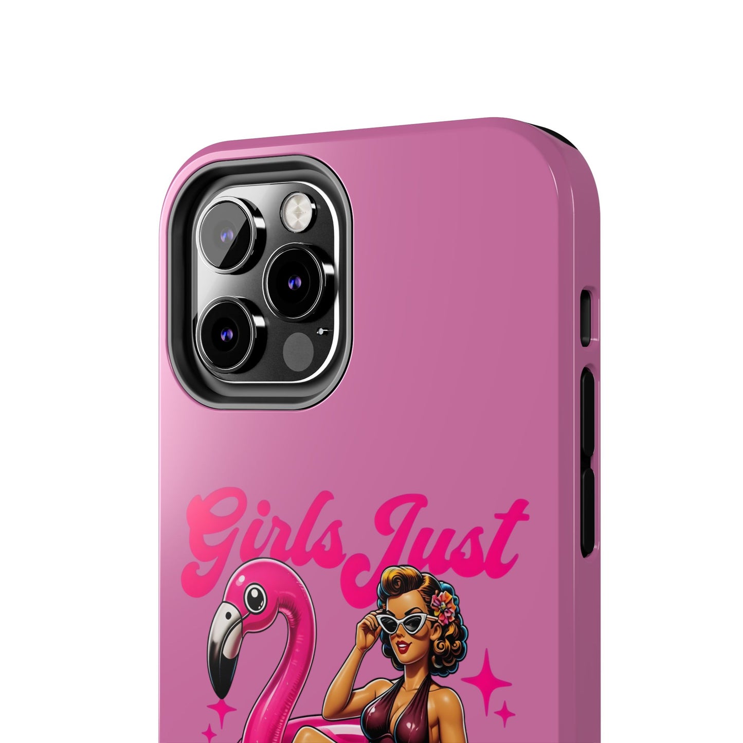 Girls Just Wanna Have Funds Phone Case – Pink Aesthetic iPhone Cover, Trendy Quote Case, Cute Gift for Her or Boss Babe