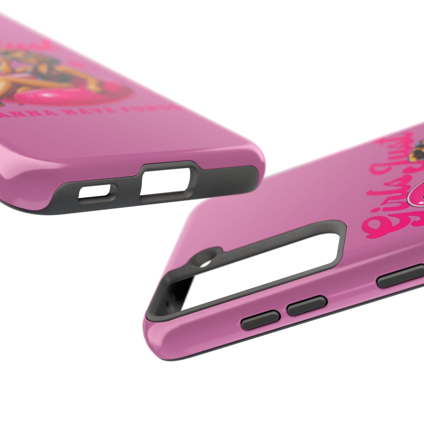 Girls Just Wanna Have Funds Phone Case – Pink Aesthetic iPhone Cover, Trendy Quote Case, Cute Gift for Her or Boss Babe