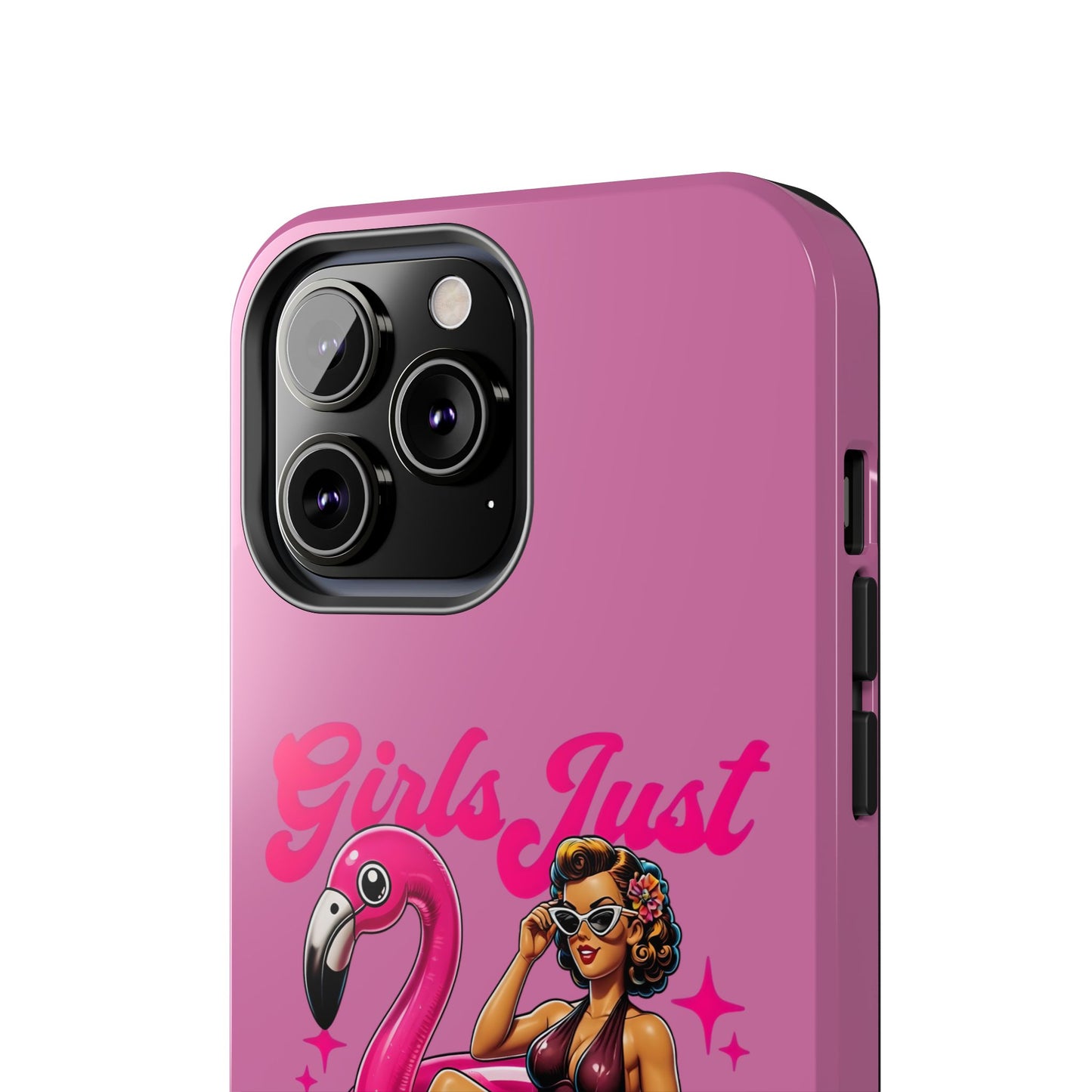 Girls Just Wanna Have Funds Phone Case – Pink Aesthetic iPhone Cover, Trendy Quote Case, Cute Gift for Her or Boss Babe