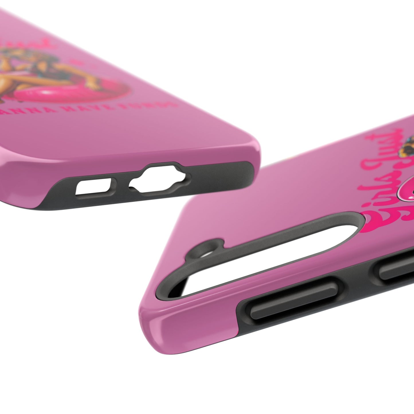 Girls Just Wanna Have Funds Phone Case – Pink Aesthetic iPhone Cover, Trendy Quote Case, Cute Gift for Her or Boss Babe