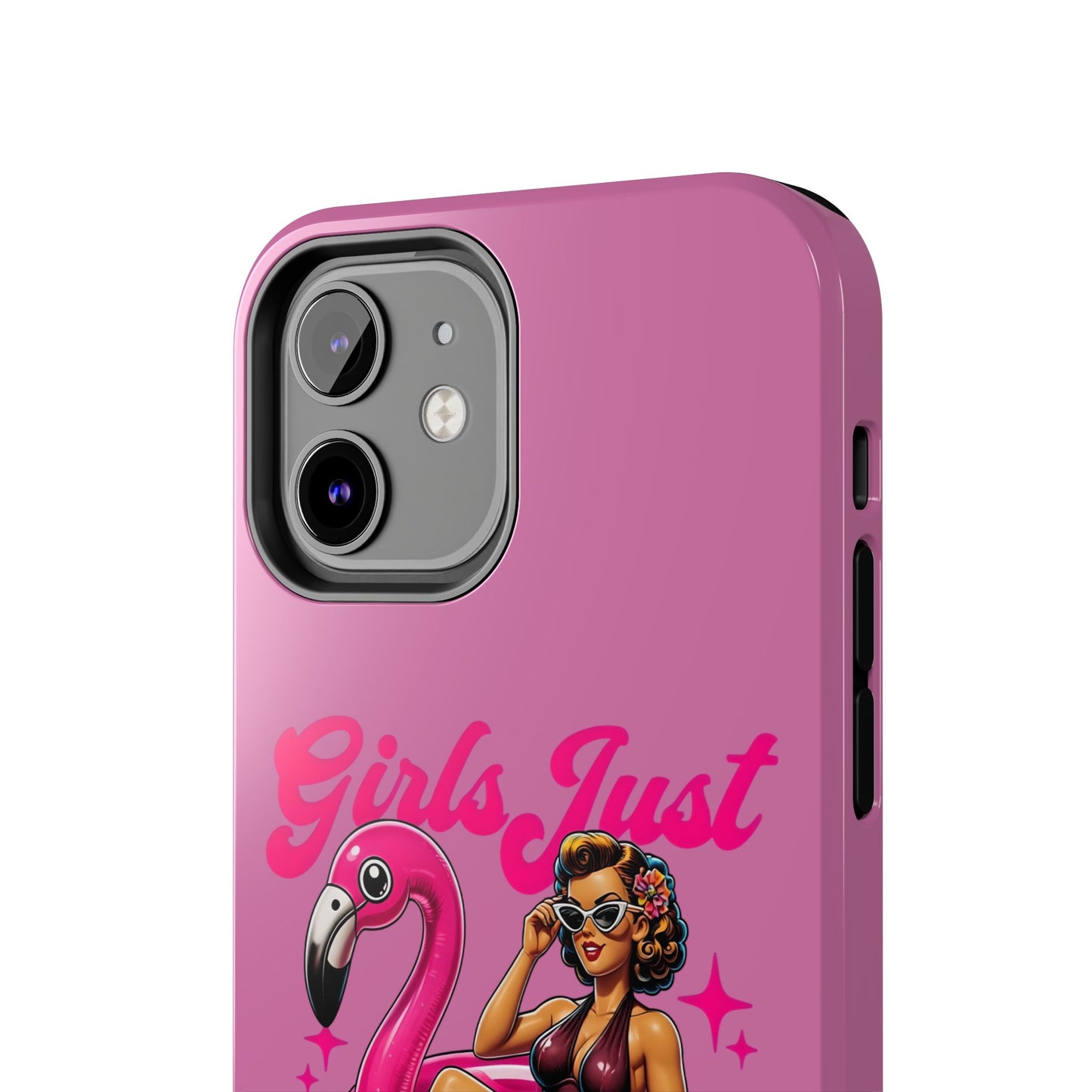 Girls Just Wanna Have Funds Phone Case – Pink Aesthetic iPhone Cover, Trendy Quote Case, Cute Gift for Her or Boss Babe