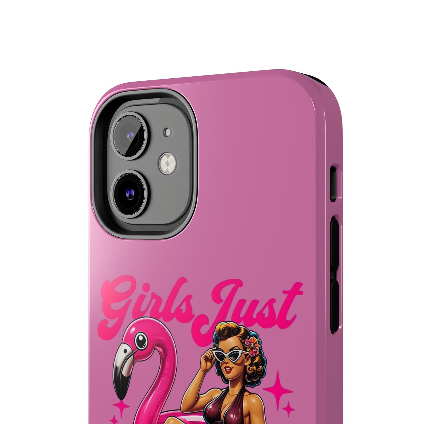 Girls Just Wanna Have Funds Phone Case – Pink Aesthetic iPhone Cover, Trendy Quote Case, Cute Gift for Her or Boss Babe