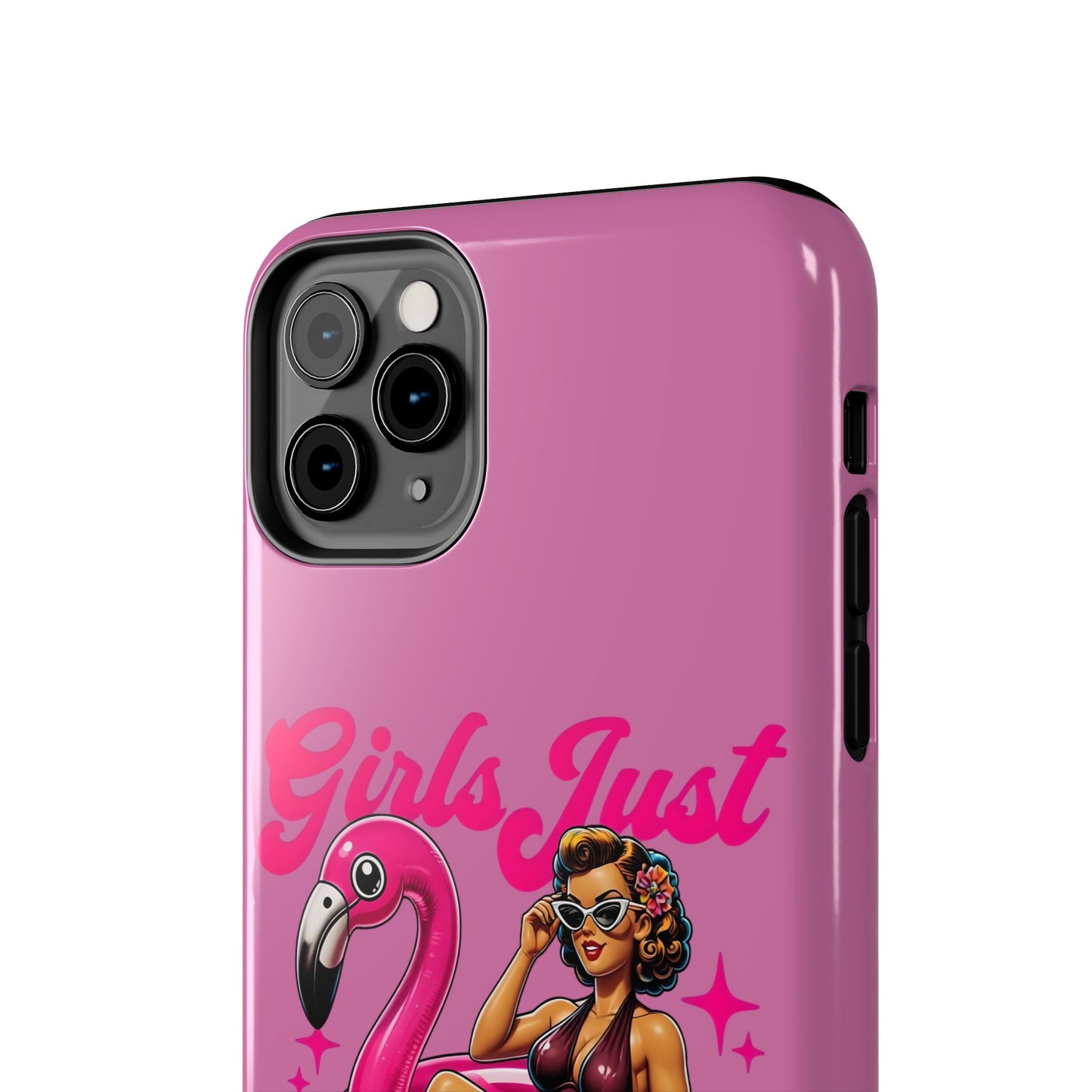 Girls Just Wanna Have Funds Phone Case – Pink Aesthetic iPhone Cover, Trendy Quote Case, Cute Gift for Her or Boss Babe